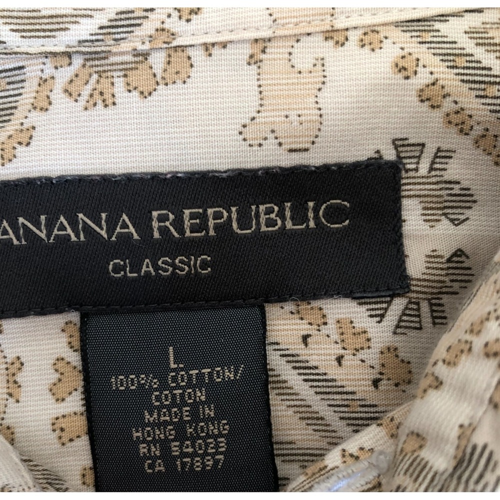 Banana Republic‎ Men's Button Front Paisley Business Casual Cotton Shirt Sz L - Picture 8 of 13